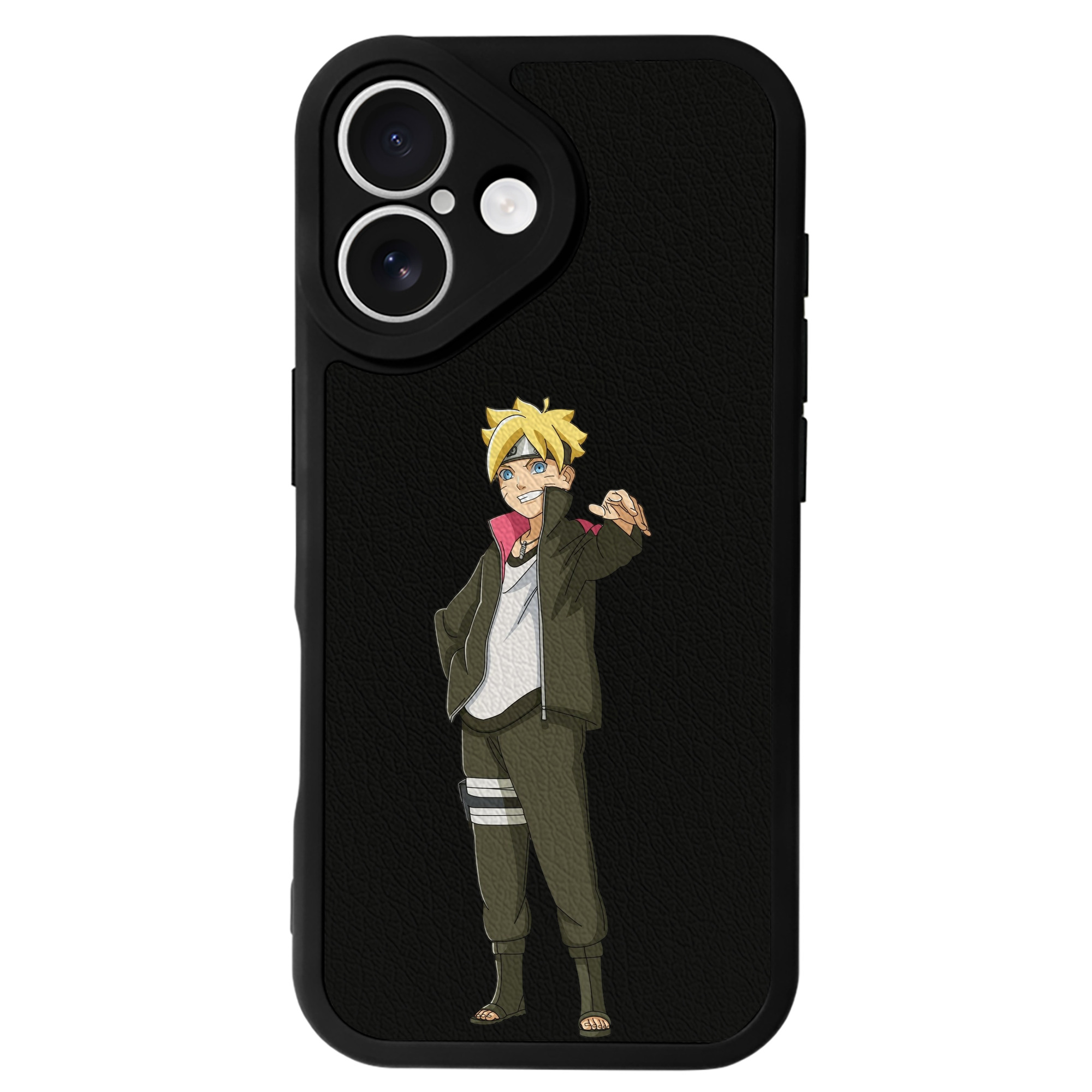 （画像用） NARUTO -ナルト- うずまき ボルト Uzumaki Boruto 【iPhone 16シリーズ対応】シリコンスマホケース（レザー調） 材質：シリコン